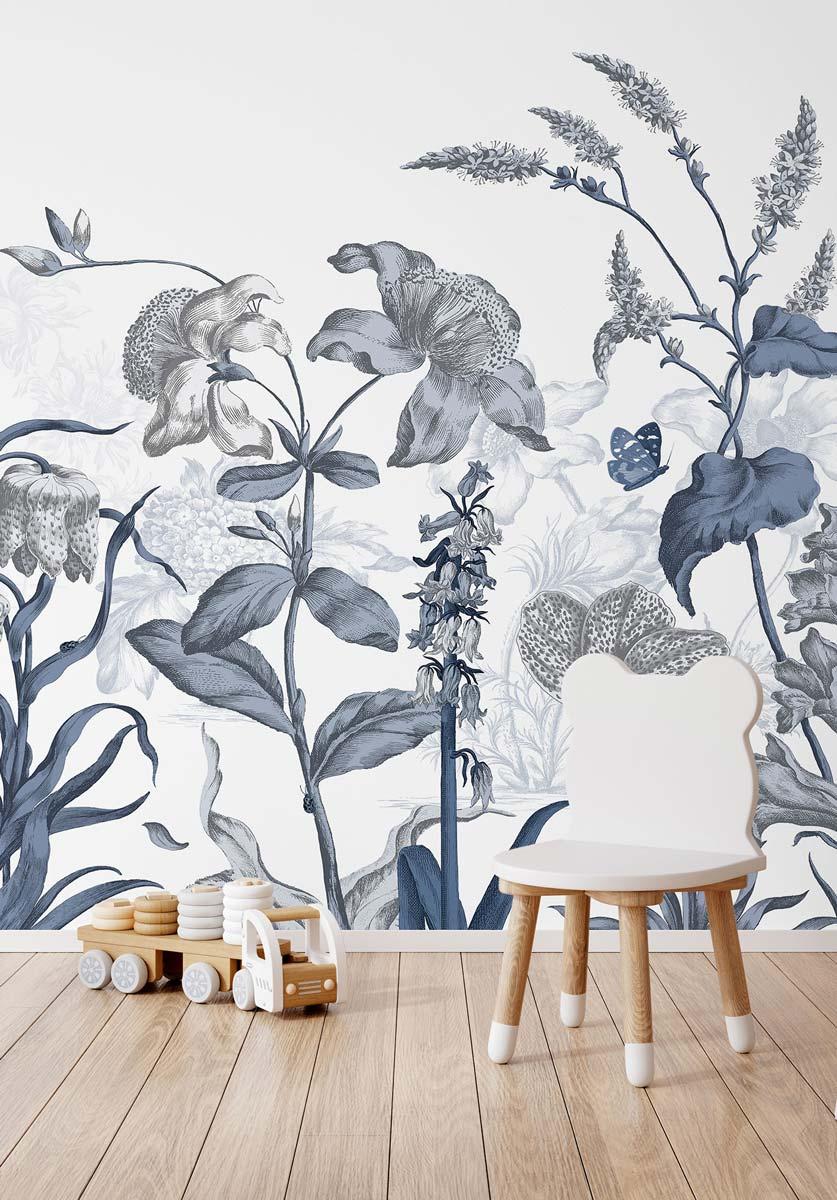 Veer Decor English Garden Pack 1, 2 & 3 in Blue Wall Mural
