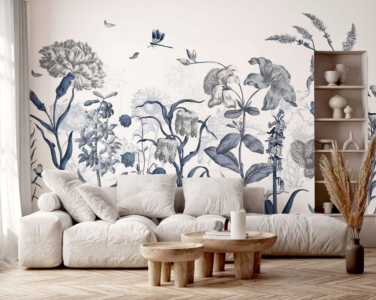 Veer Decor English Garden Pack 1, 2 & 3 in Blue Wall Mural