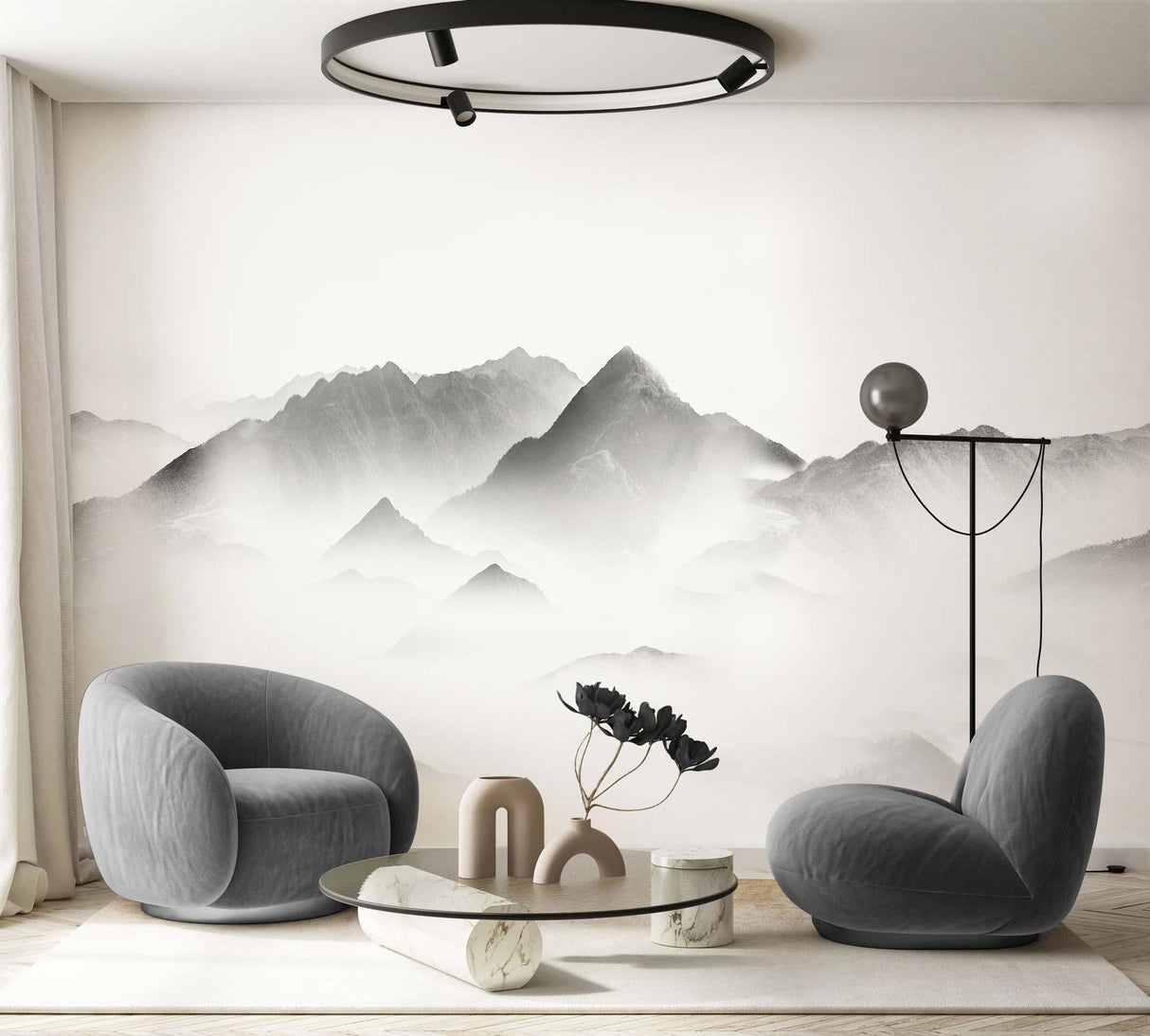 Veer Decor Mist Pack 1, 2 & 3 in Gray Wall Mural
