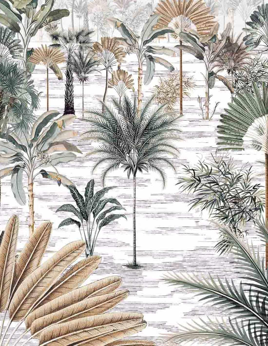 Veer Decor Java Pack 1 & 2 in Green Wall Mural