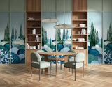 Veer Decor Cypresses Pack 1 & 2 in Blue Wall Mural