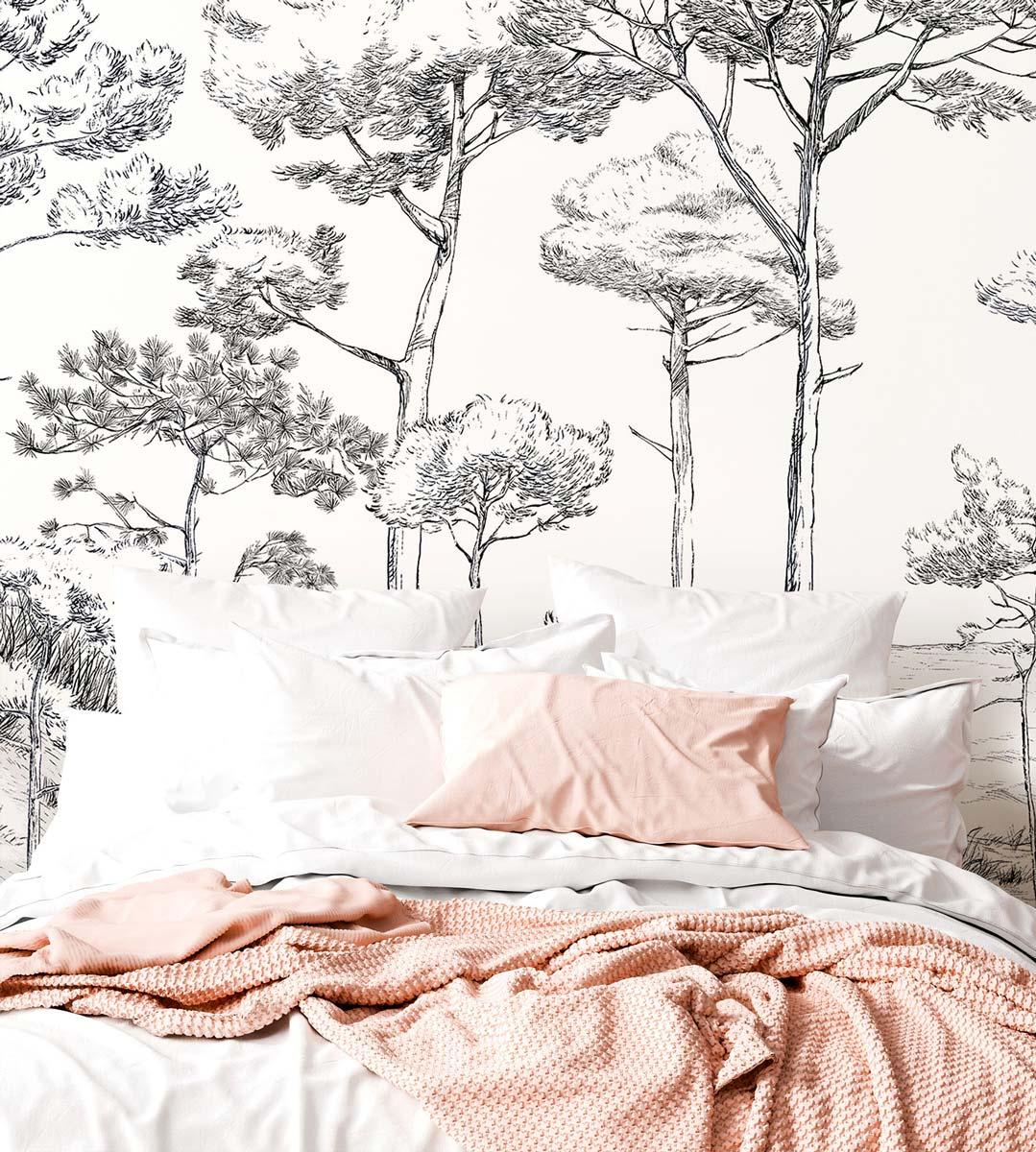 Veer Decor Pines Pack 1 & 2 in Black Wall Mural