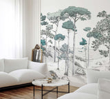 Veer Decor Pines Pack 1 & 2 in Green Wall Mural