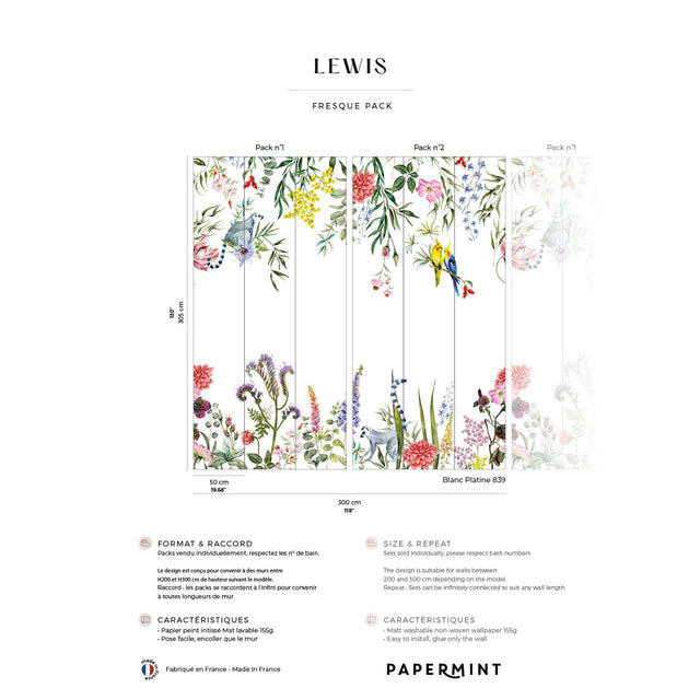 Papermint Lewis Pack 1 & 2 in Multi Wall Mural