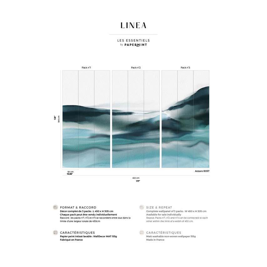 Papermint Linea Pack 1, 2 & 3 in Blue Wall Mural