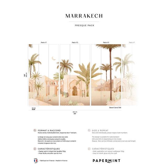 Papermint Marrakesh Pack 1, 2 & 3 in Gold Wall Mural
