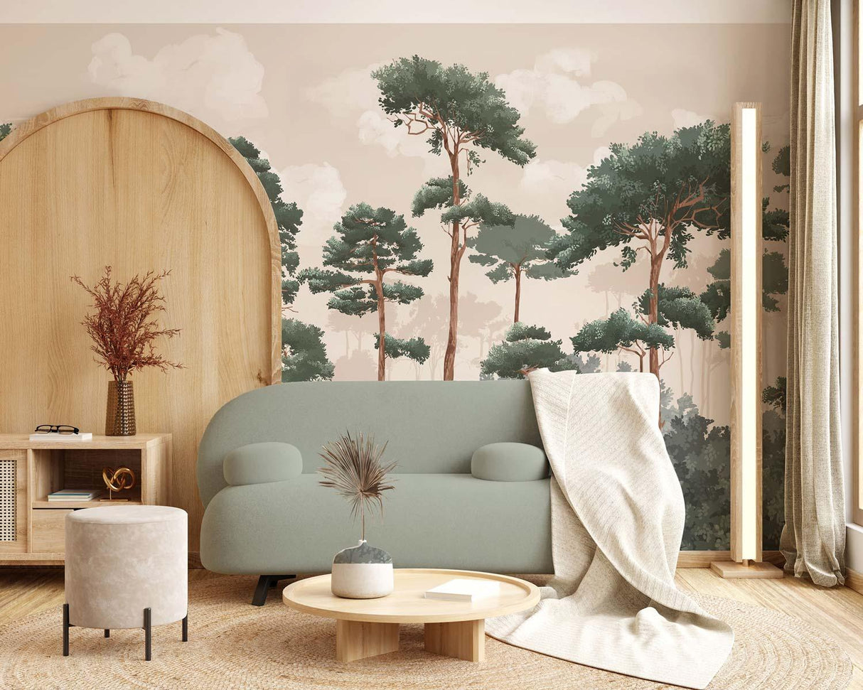 Veer Decor Matsu Pack 1 & 2 in Pink Wall Mural