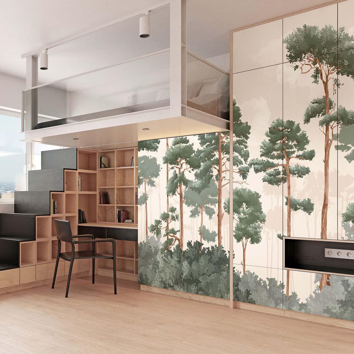 Veer Decor Matsu Pack 1 & 2 in Pink Wall Mural