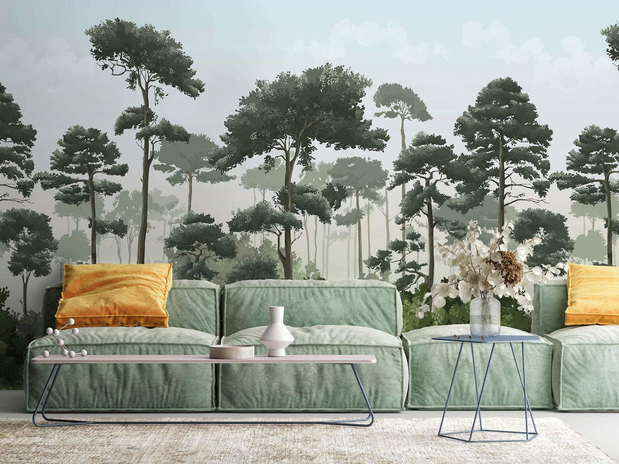 Veer Decor Matsu Pack 1 & 2 in Blue Wall Mural