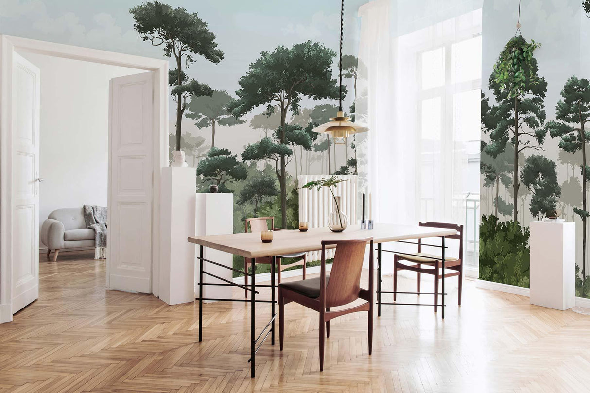 Veer Decor Matsu Pack 1 & 2 in Blue Wall Mural