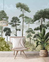 Veer Decor Matsu Pack 1 & 2 in Green Wall Mural