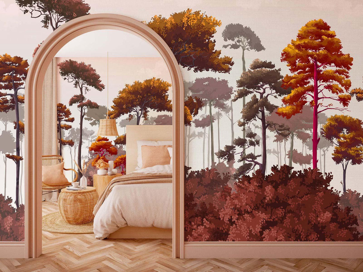 Veer Decor Matsu Pack 1 & 2 in Orange Wall Mural