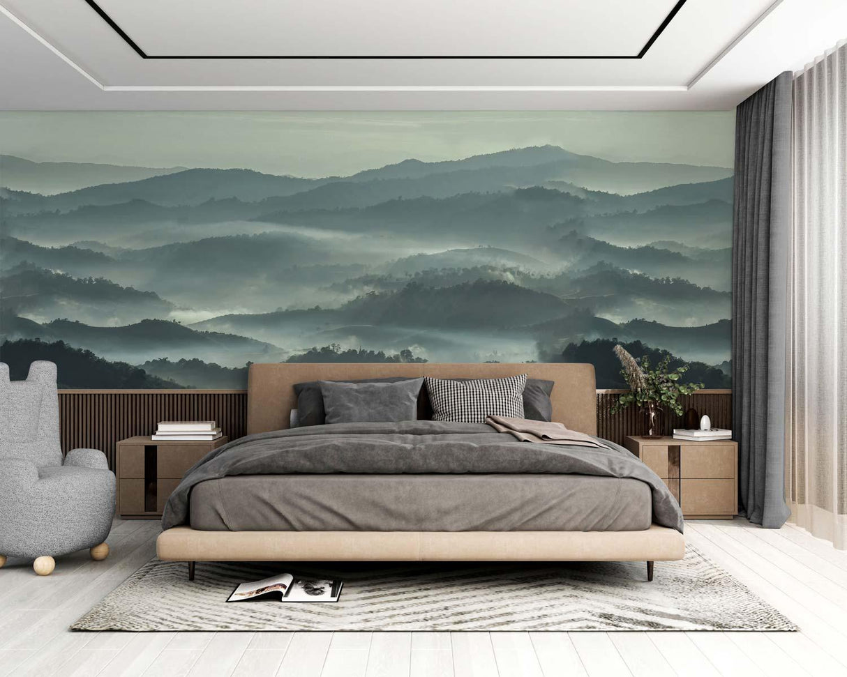 Veer Decor Misty Line Pack 1, 2 & 3 in Green Wall Mural