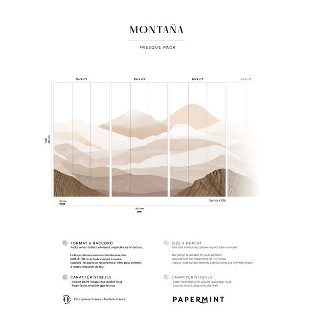 Papermint Montagna Pack 1, 2 & 3 in Pink Wall Mural
