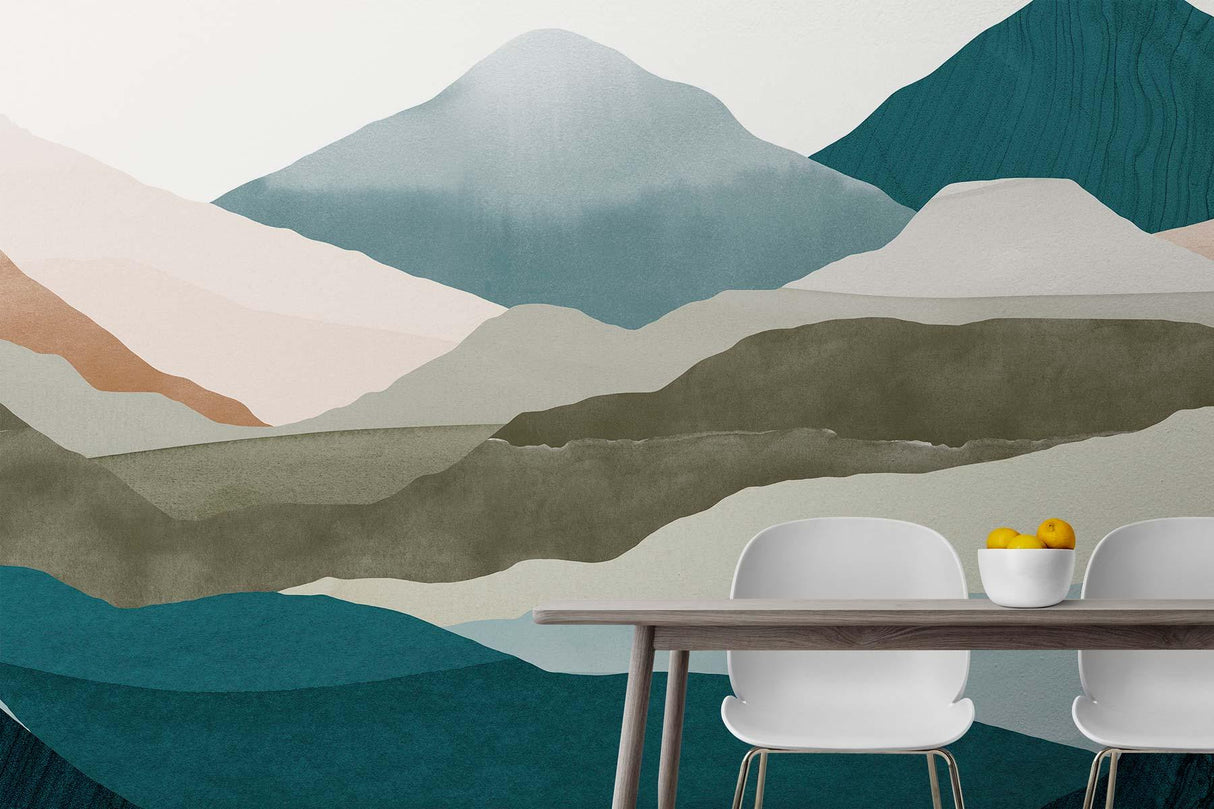Veer Decor Montagna Pack 1, 2 & 3 in Teal Wall Mural