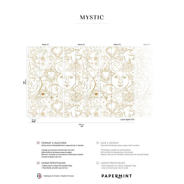 Papermint Mystic Pack 1, 2 & 3 in Gold Wall Mural