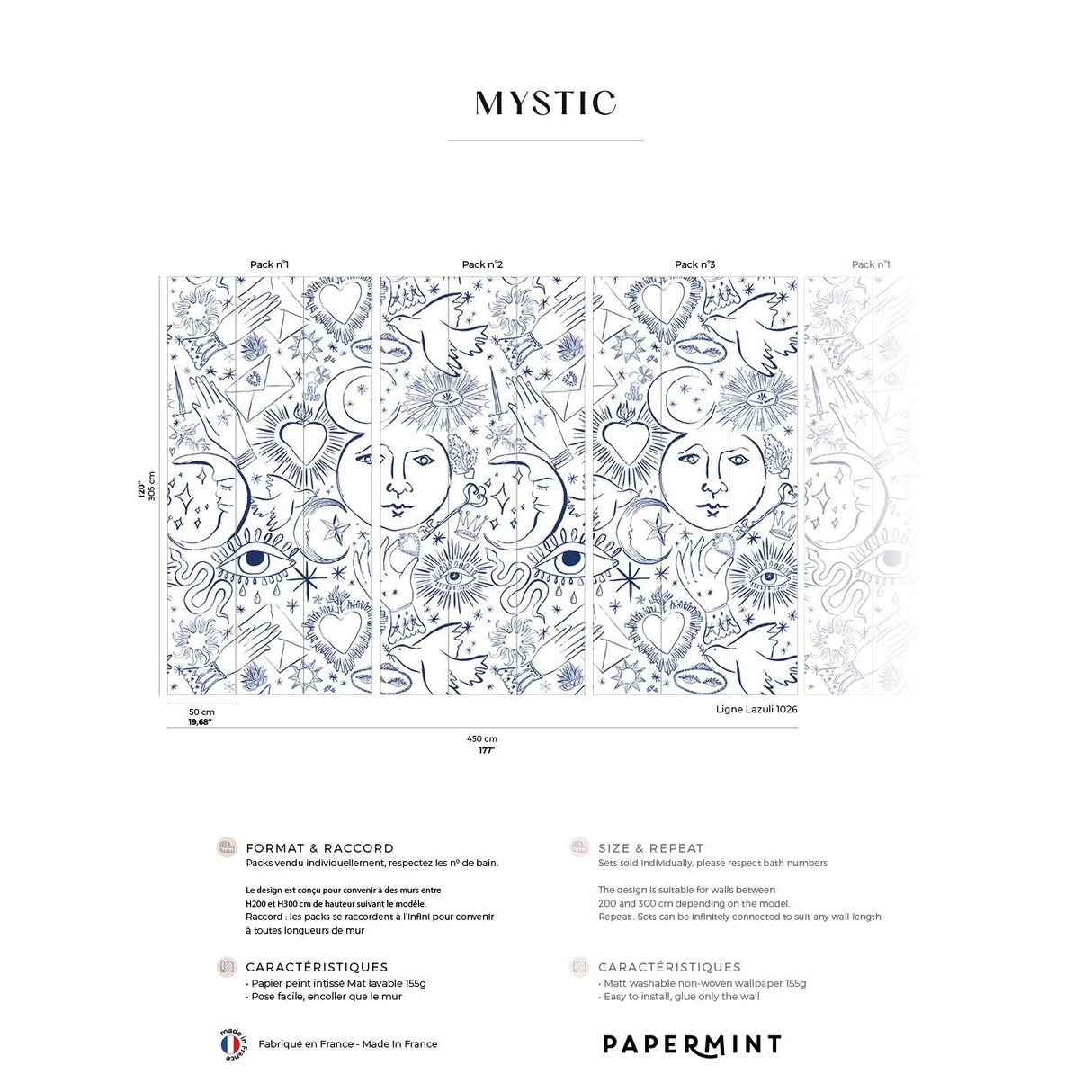 Papermint Mystic Pack 1, 2 & 3 in White Wall Mural