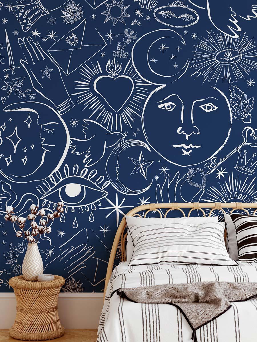 Veer Decor Mystic Pack 1, 2 & 3 in Blue Wall Mural