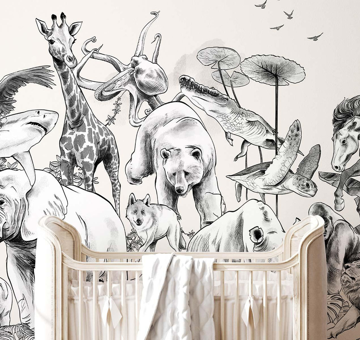 Veer Decor Noah Pack 1, 2 & 3 in Gray Wall Mural