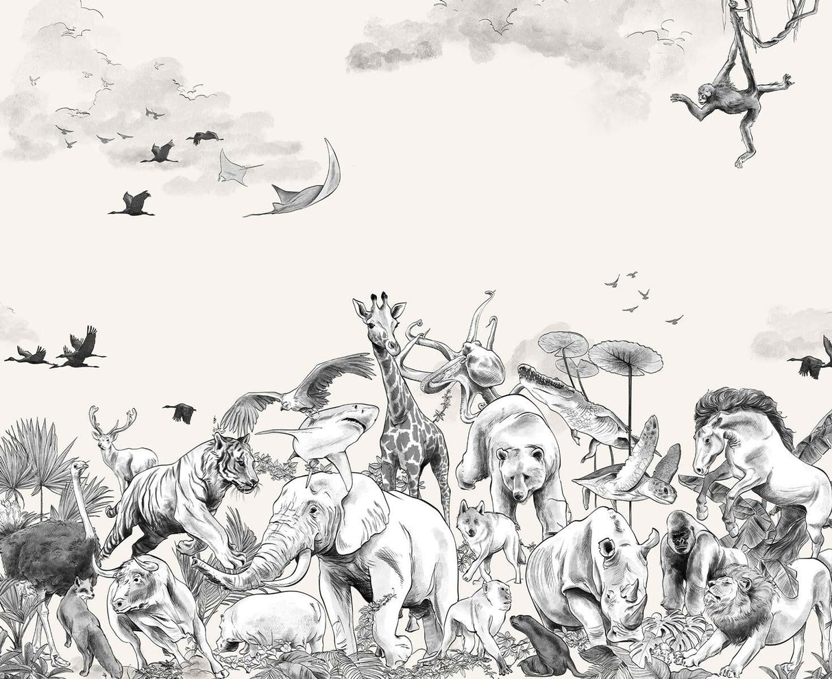 Veer Decor Noah Pack 1, 2 & 3 in Gray Wall Mural