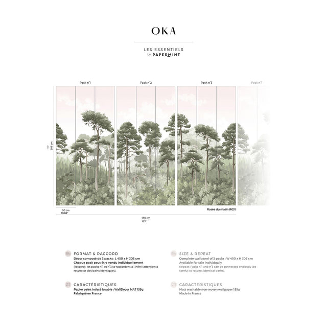 Papermint Oka Pack 1, 2 & 3 in Pink Wall Mural