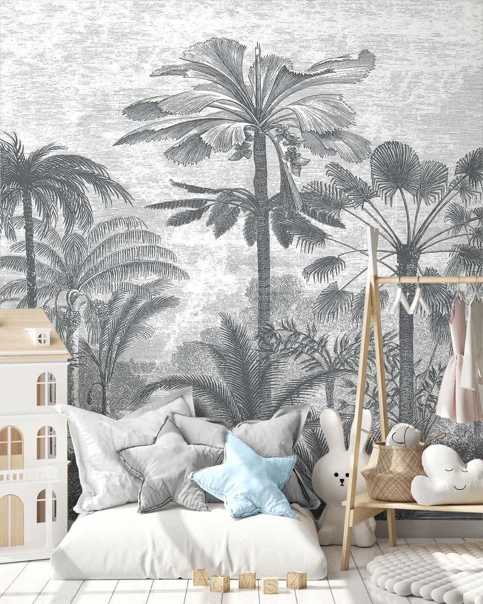 Veer Decor Palm Grove Pack 1, 2 & 3 in Gray Wall Mural