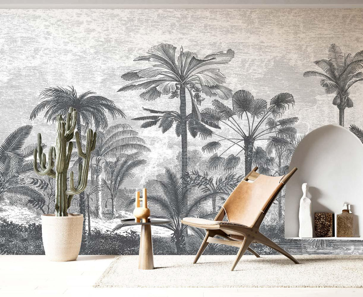 Veer Decor Palm Grove Pack 1, 2 & 3 in Gray Wall Mural