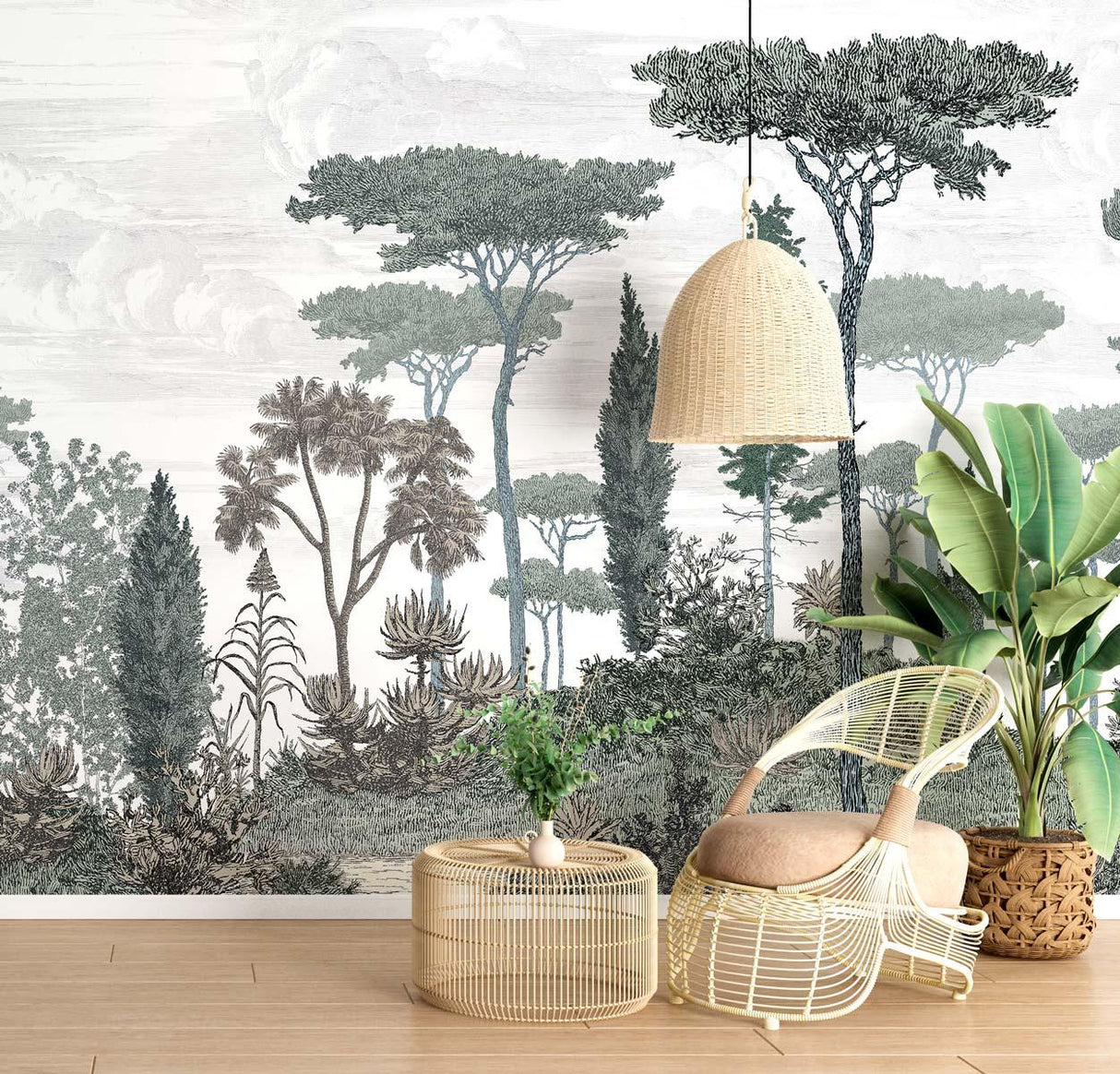 Veer Decor Pinery Pack 1, 2 & 3 in Green Wall Mural