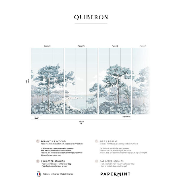 Papermint Quiberon Pack 1, 2 & 3 in Blue Wall Mural