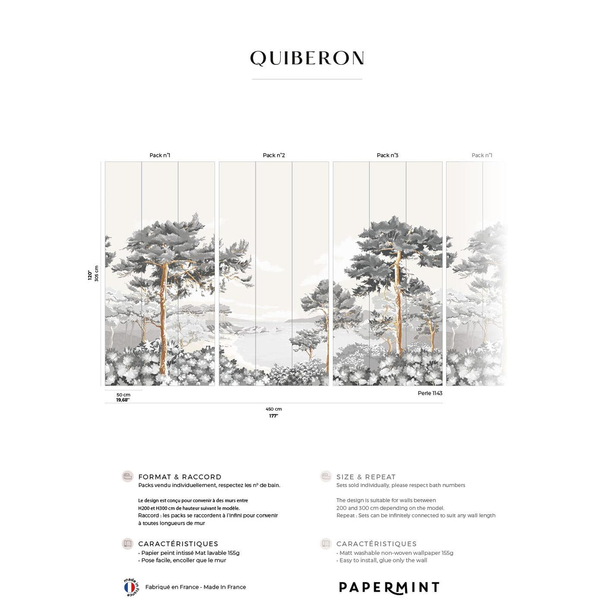 Papermint Quiberon Pack 1, 2 & 3 in White Wall Mural