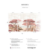 Papermint Riviera La Spiagga Pack 1, 2 & 3 in Pink Wall Mural