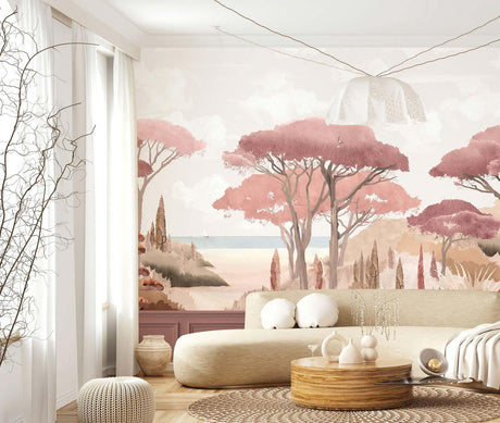 Veer Decor Riviera La Spiagga Pack 1, 2 & 3 in Pink Wall Mural