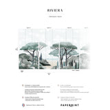 Papermint Riviera La Spiagga Pack 1, 2 & 3 in Green Wall Mural