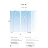 Papermint Sakura Pack 1 & 2 in Blue Wall Mural