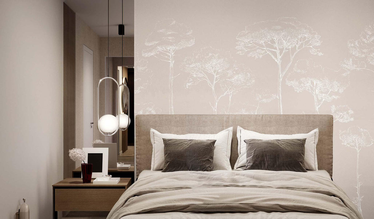 Veer Decor Under the Pines Pack 1 & 2 in Beige Wall Mural