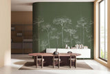 Veer Decor Under the Pines Pack 1 & 2 in Green Wall Mural