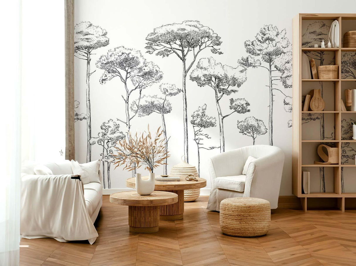 Veer Decor Under the Pines Pack 1 & 2 in Black Wall Mural