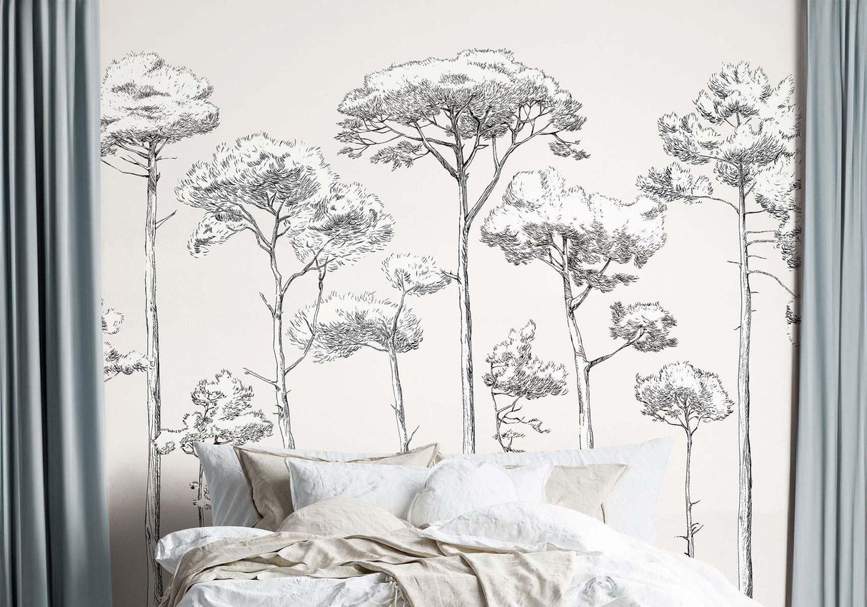 Veer Decor Under the Pines Pack 1 & 2 in White Wall Mural