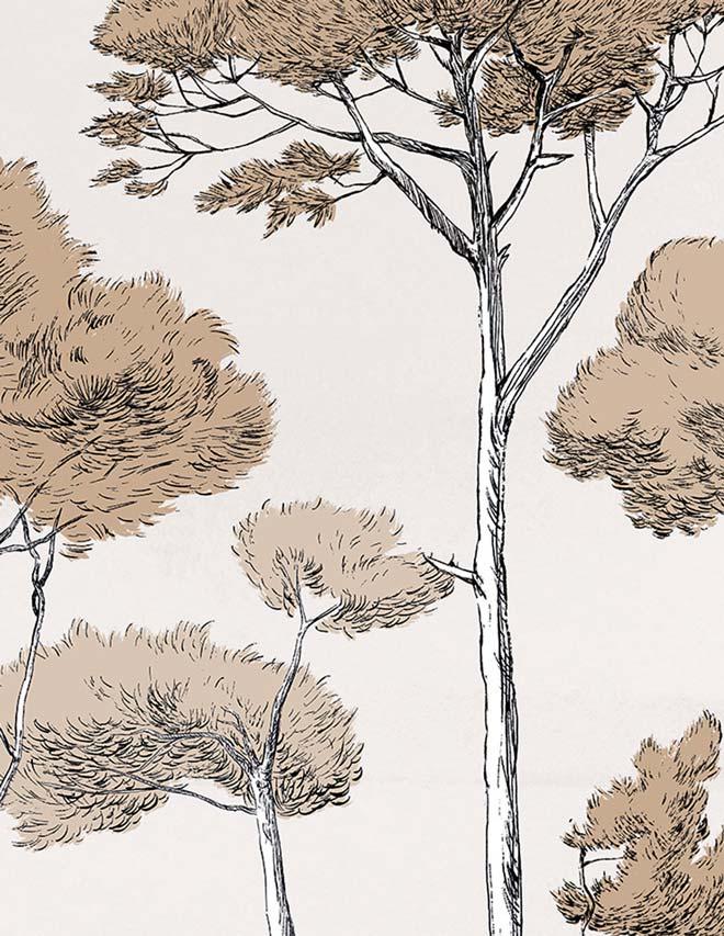 Veer Decor Under the Pines Pack 1 & 2 in Gold Wall Mural