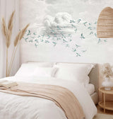Veer Decor Swallow Clouds Pack 1 & 2 in Teal Wall Mural
