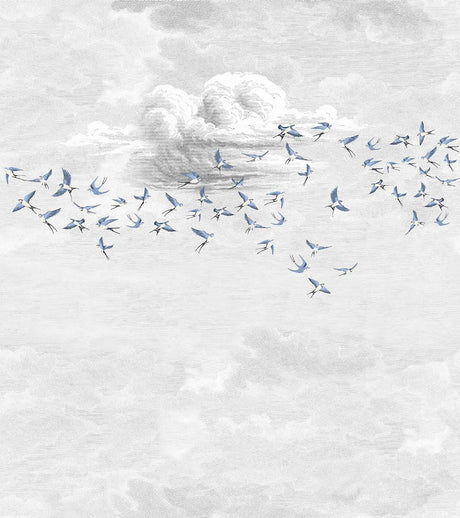 Veer Decor Swallow Clouds Pack 1 & 2 in Blue Wall Mural