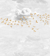 Veer Decor Swallow Clouds Pack 1 & 2 in Orange Wall Mural