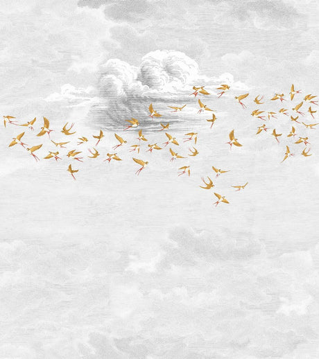 Veer Decor Swallow Clouds Pack 1 & 2 in Orange Wall Mural