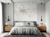 Veer Decor Swallow Clouds Pack 1 & 2 in Orange Wall Mural
