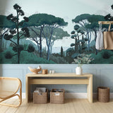 Veer Decor Tuscany Chair Rail with Faux Wainscoting Pack 1 & 2 in Blue Wall Mural