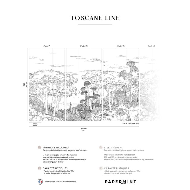 Papermint Tuscany Line Pack 1, 2 & 3 in Black Wall Mural