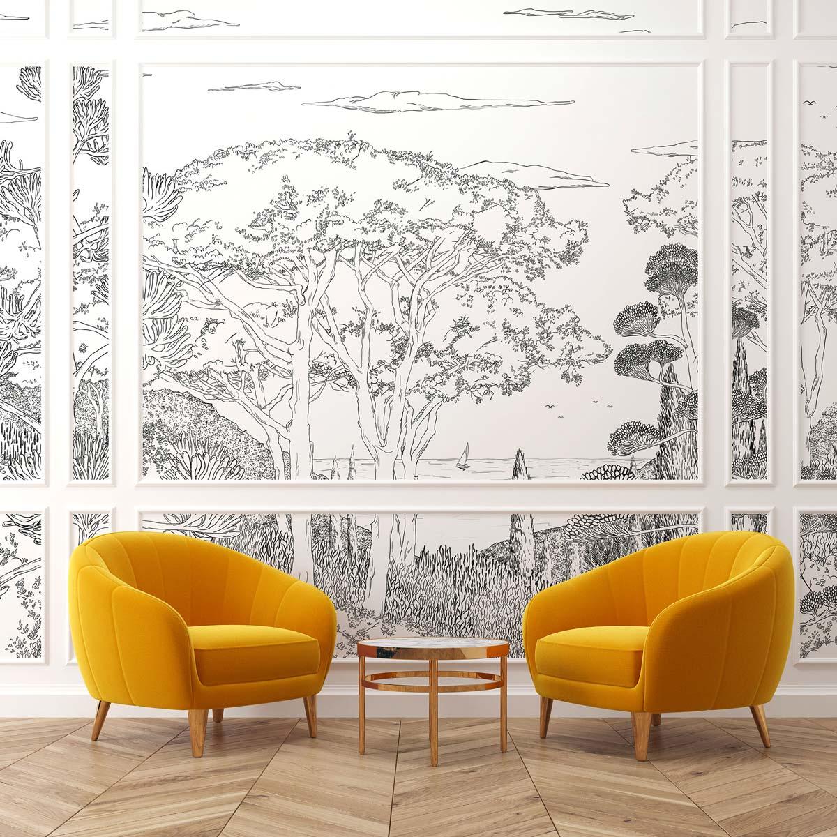 Veer Decor Tuscany Line Pack 1, 2 & 3 in Black Wall Mural