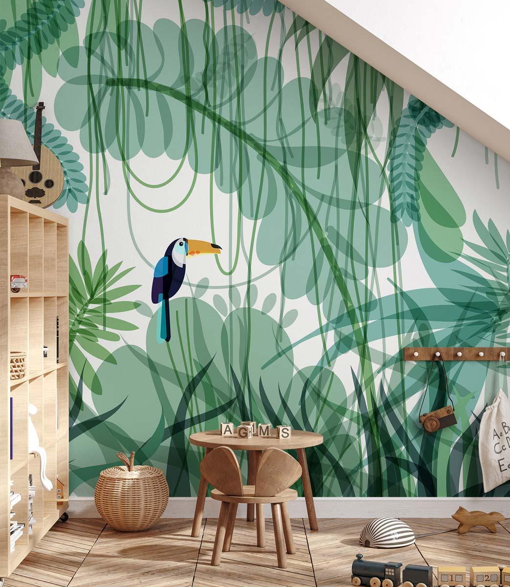 Veer Decor Toucan Pack 1 & 2 in Green Wall Mural