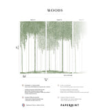 Papermint Woods Pack 1 & 2 in Green Wall Mural