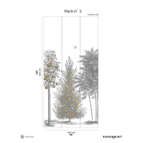 Papermint Orchards Pack 2 in Gold Wall Mural